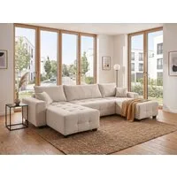 OTTO home Wohnlandschaft Bella U-Form, Breite 314 cm, Wonlandschaft, Schlaffunktion,Bonnelfederkern,Rückenkissen