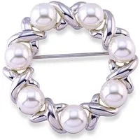 Firetti Brosche Schmuck Geschenk Ansteckschmuck Perlenbrosche, mit Glasperle