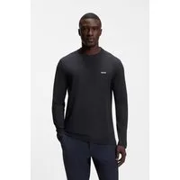 BOSS GREEN Langarmshirt Tee Long Regular Fit Stretch Jersey Cotton, Logo on Chest, Rundhals