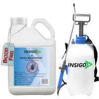 INSIGO Insektenspray Anti Milben-Spray Milben-Mittel Ungezieferspray, 5 l, biozidfreie Formel, auf Wasserbasis, geruchsarm, brennt / ätzt nicht