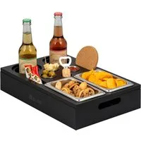 eluno Snackschale Couchbar mit abnehmbarem Deckel aus Bambus