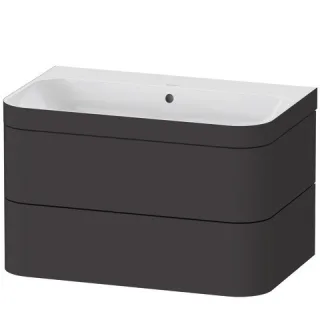 Duravit Happy D.2 Plus c-bonded Set wandhängend Graphit Supermatt 775x490x480 mm - HP4637N8080 HP4637N8080