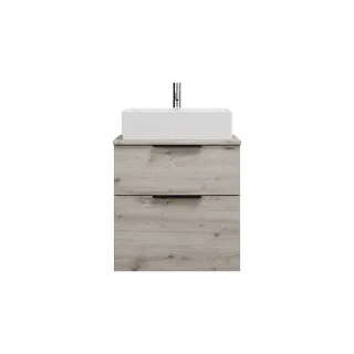 Burgbad Keramik Waschtisch-Set Eqio Eiche Dekor Silber/Alpinweiss, SGUP060F6015C0001 SGUP060F6015C0001