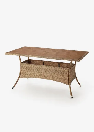 bonprix Gartenmöbel Set (7-tlg. Set), braun, Gr.Onesize, Dining Set für 6 Personen aus pflegeleichtem Polyrattan mit Tisch in Holzoptik