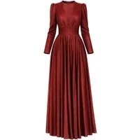 fashionshowcase Abendkleid Elegantes Glitzerndes Tüllkleid - Hijab Kleid Modest Fashion Schimmernder Stoff