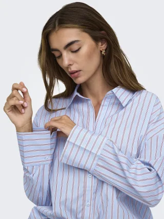 ONLY - ONLOREGON ALVA LS REG SHIRT NOOS WVN Dusty Blue - Gr. - XS