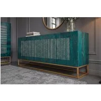 riess-ambiente Sideboard ONYX 180cm türkis/gold - Mango, Eisen, Achat Edelstein, Soft-Close (Einzelartikel, 1 St), Kommode aus Massivholz - ideal für Wohn- und Esszimmer oder Loft