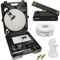 PremiumX SAT Anlage Satelliten TV Receiver LNB 10m Kabel F-Stecker im Koffer SAT-Antenne