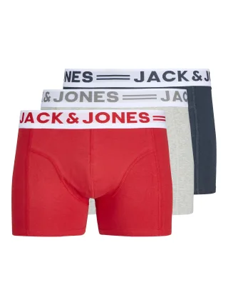 JACK&JONES - SENSE TRUNKS 3-PACK NOOS Light Grey Melange - Gr. - XXL