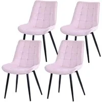 HOMAVO Esszimmerstuhl Stuhlset – Polsterstühle, Samt oder Webstoff, Metall-Füße (Nach EN 12520 geprüft, 4 St), mit Ergonomischer Rückenlehne und Metallbeinen