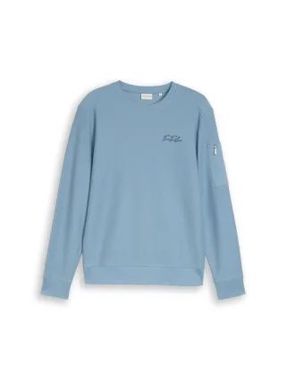 Tom Tailor - Sweatshirt mit Reißverschlusstasche mountain spring blue - Gr. - XXL