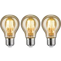 Paulmann LED-Leuchtmittel 3er Pack 6,5 W goldlicht, E27, 3 St., Warmweiß