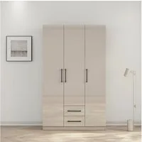 OTTO home Kleiderschrank Sylt Schlafzimmerschrank Garderobe Schrank hochglanz (hochwertige schwarze Metallgriffe) Drehtürenschrank mit perfekter Innenausstattung, Breite 120cm