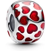 Pandora Charm-Einhänger PANDORA Moments Clip-Charm Herzen, 925er Silber, Emaille