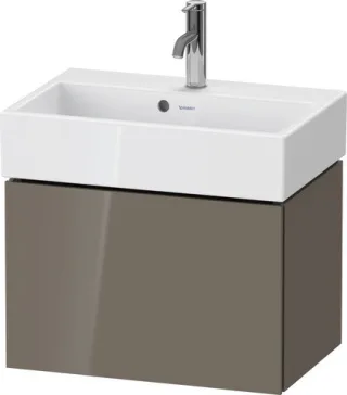 Duravit L-Cube Waschtischunterbau wandhängend Flanell Grau Hochglanz 584x391x394 mm - LC611908989 LC611908989