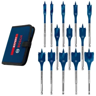 13pcs for Bosch Expert Series Wood Drill Bit Set 152mm Long Flat Milling Design Selfcut Speed Hex Shank for Impact Elect