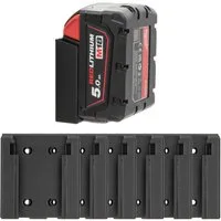 TSB Werk Werkzeughalter Akku Halter für Milwaukee M18 Halterung Akkuhalter, 6-tlg., Wandhalter, Wandhalterung, 18V