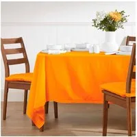 Homescapes Tischdecke Tischdecke orange – 137 x 137 cm, 100% Baumwolle (1-tlg)