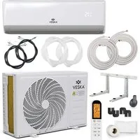 VESKA Split-Klimagerät Inverter Klimaanlage 12000 BTU - 3,5 KW - 2in1 Kühlen und Heizen, mit WiFi/App Funktion, Fernbedienung, Timer, inkl. Montagematerial