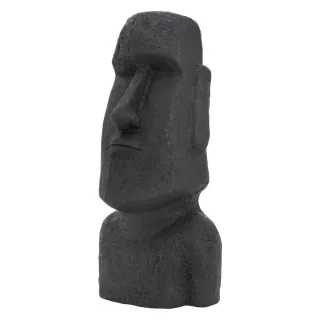 ECD-Germany Moai, Anthrazit, Kunststoff, 26x78x37 cm, Dekoration, Skulpturen & Dekoobjekte, Skulpturen