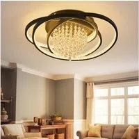 ZMH LED Deckenleuchte Warmweiß Flach Rund Wohnzimmerlampe Schwarz Modern Flurlampe, Augenschutz, LED fest integriert, Warmweiß