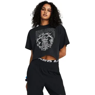 Under Armour - T-Shirt für Damen, Boyfriend - locker geschnitten, kurzärmlig (Schwarz)