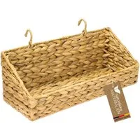 HMF Hängeaufbewahrung Hängekorb geflochten aus Wasserhyazinthe, Aufbewahrungskorb zum Aufhängen, 40 x 15 x 15 cm
