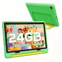 BUFO Android 16 10-Zoll, 24(3+21) GB RAM + 64 GB ROM (TF Expand 1TB) Kinder Tablet (10", 64 GB, Android 16, WiFi 6, Android 16, Elterliche Kontrolle, HD IPS 1280x800, 6000mAh)