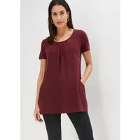 bonprix Longshirt figurumspielende Passform, Kurzarm, mit Eingriffstaschen