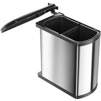 Hailo Einbaumülleimer, Edelstahl, schwarz