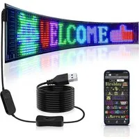 VIVIHEYDAY Hinweisschild Flexible USB RGB LED Anzeige Board, (Bluetooth Smart App RGB LED Laufschrift Programmierbar Sign, für Car, Shop, Bar, Graffiti, Text, Animation Anzeige)