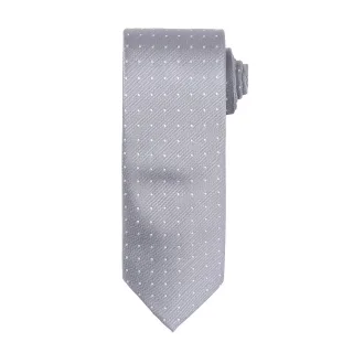 Premier Mens Micro Dot Pattern Formal Work Krawatte (Silber/ Weiß)