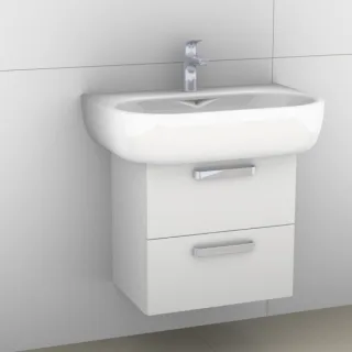 Artiqua 413 Waschtischunterschrank für 4U 123470 Weiß Hochglanz, 413-WU2L-K20-7016-68 413-WU2L-K20-7016-68