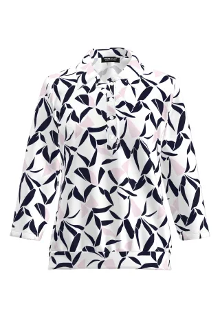 FRANK WALDER - Poloshirt NOS aus Ecovero Viskose ecru/ink/rosé - Gr. - 48