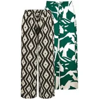 DENIMFY Chinohose Damen Palazzo Hose DFKate 2er Pack Loose Fit (Vorteilspack) Sommerhose mit Taschen