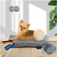 Rohrschneider Tierkissen Made in EU mit Anti-Rutsch strapazierfähiges Hundekissen Gr. 1 grau, 1-3 Steppnähte