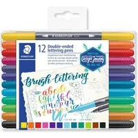 STAEDTLER Pinselstift STAEDTLER Doppelfasermaler Handlettering 12 Stück Etui