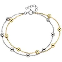 Aniston JEWELRY & WATCHES Armband Schmuck Geschenk Armkette mit Kugeln bicolor zweireihig