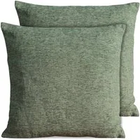 matches21 HOME & HOBBY Kissenbezüge 2er Set Kissenhüllen 45x45 cm grün meliert als weiche Dekokissen, (2 Stück), Zierkissen-Bezüge für Sofa-Kissen, Couch-Kissen