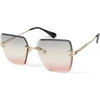 styleBREAKER Sonnenbrille Rahmenlose Rechteckige Sonnenbrille mit Diamant Schliff (1-St)