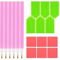 FOUORTUNATE-BEE Kreativset 18-tlg. Diamond Painting Werkzeug Set mit Stiften & Schalen, Diamantmalerei Zubehör Set für Erwachsene und Kinder