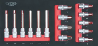 KS Tools SCS 1-2'' Bit-Stecknuss-Satz, 15-tlg in 1-3 Systemeinlage - 713.0015