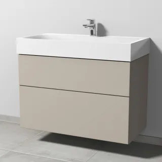 Sanipa 3way Waschtischunterbau zu Kaldewei Silenio Waschtisch mit 2 Auszügen, Kaschmir-Matt SP4561U