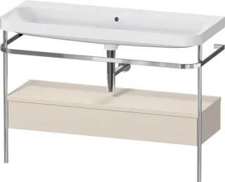 Duravit Happy D.2 Plus c-shaped Set mit Metallkonsole und Schubkasten Taupe Supermatt 1175x490x850 m HP4844N83830000