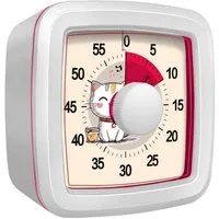 FELIXLEO Küchentimer Visueller Timer, Regenbogen-Scheibe 60-Minuten-Countdown-Timer (Weiß)