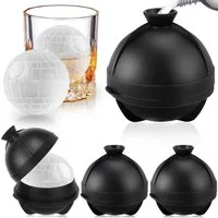 BlingBin Eiswürfelform Kugel Silikon Set, 4 XXL Groß Eiskugelform mit Deckel & Trichter, (4 Stück/Set 4-tlg), Eiswürfel Form Eiswürfelbehälter für Bier Cocktail Whisky Wein