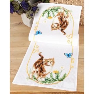 Stickläufer "Katze & Schmetterling"