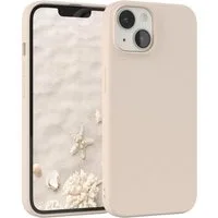 EAZY CASE Handyhülle für Apple iPhone 14 Hülle Silikon 6,1 Zoll, Bumper Case Matt Slimcover Silikonschutzhülle elastisch Taupe / Beige