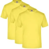 James & Nicholson T-Shirt 3er Pack Klassisches Herren Baumwoll-T-Shirt aus Single Jersey JN001 (Spar-Set, 3er-Pack) Keine störenden Seitennähte