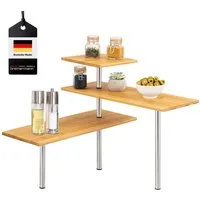bremermann Küchenregal Bambus-Eckregal, Küchenregal, Material aus Bambusholz und Edelstahl